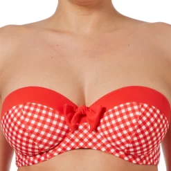 Haut De Maillot De Bain Bandeau à Armatures Rouge | 3 SUISSES