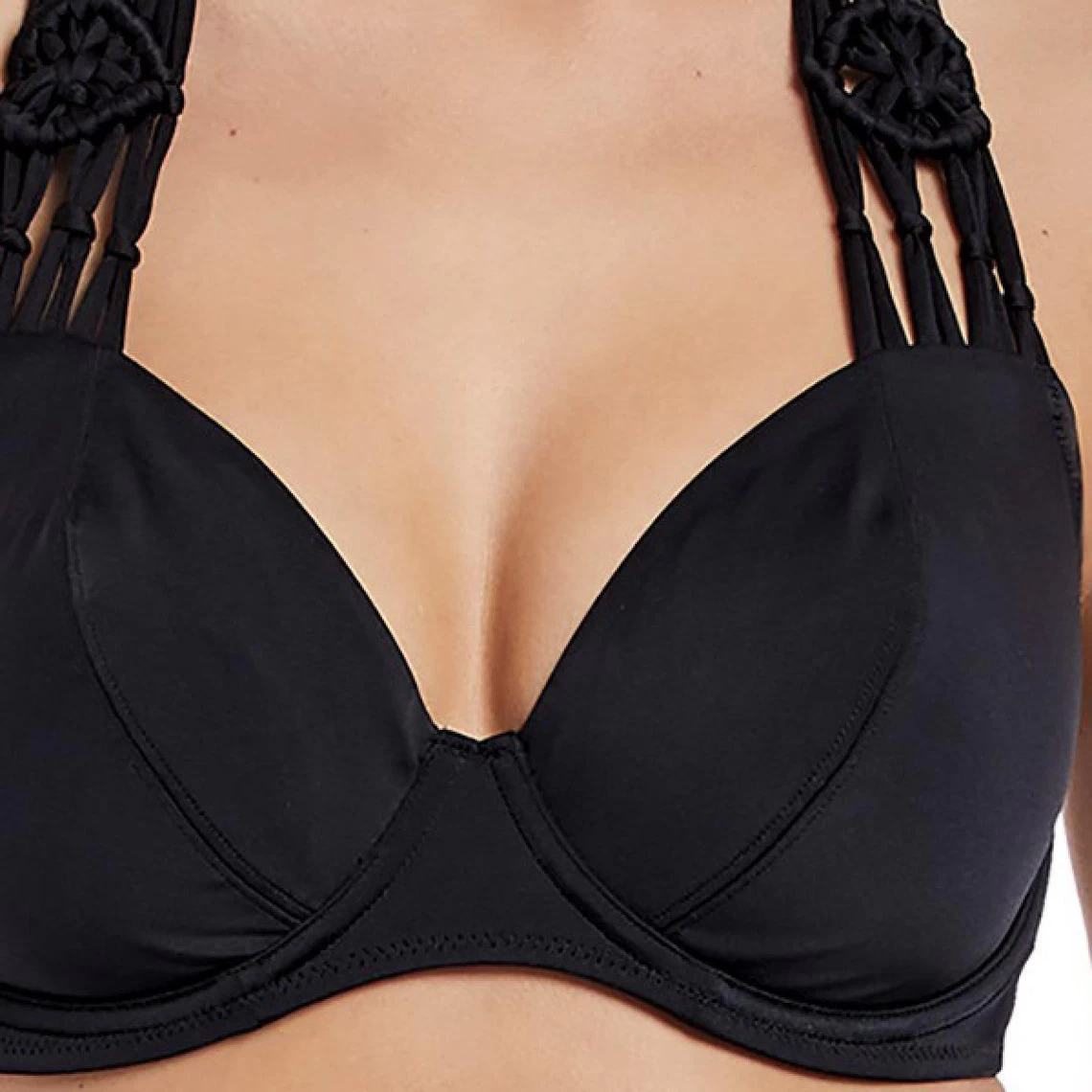 Haut De Maillot De Bain Tour De Cou à Armatures Freya MACRAME Black-Freya Maillots | 3 SUISSES – Image 2