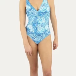 Maillot De Bain 1 Pièce Coupe Sous Poitrine - Bleu Janine Robin | 3 SUISSES