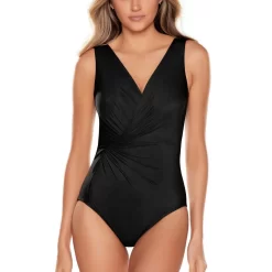 Maillot De Bain 1 Pièce Cache-cœur Armatures Cachées Noir Miraclesuit | 3 SUISSES