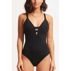 Maillot De Bain 1 Pièce Plongeant - Noir Seafolly | 3 SUISSES