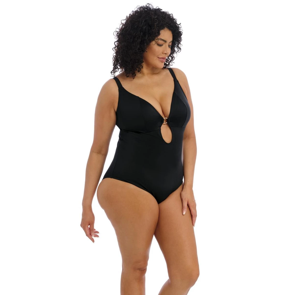 Maillot De Bain Une Pièce Plongeant Sans Aramature Noir Elomi Bain | 3 SUISSES – Image 3