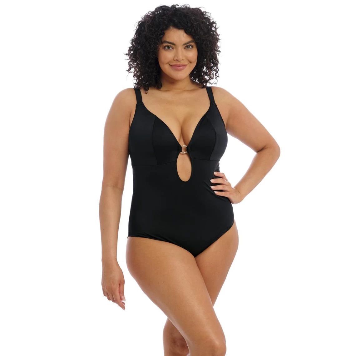Maillot De Bain Une Pièce Plongeant Sans Aramature Noir Elomi Bain | 3 SUISSES – Image 5