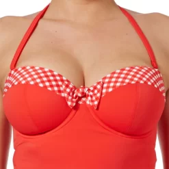 Tankini Bandeau à Armatures Rouge | 3 SUISSES